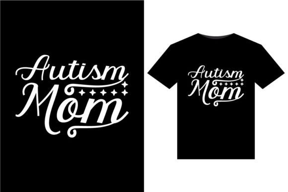 Autism Mom Illustrations for Print-Ready Graphics and T-Shirt Designs