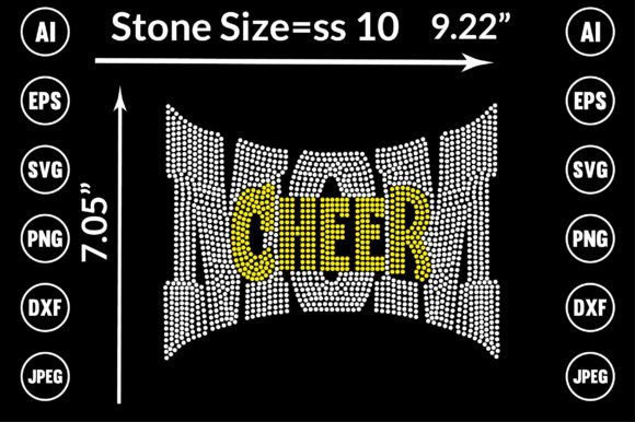 Cheer and Mom Rhinestone Design: A Versatile Graphic for T-Shirt Creations