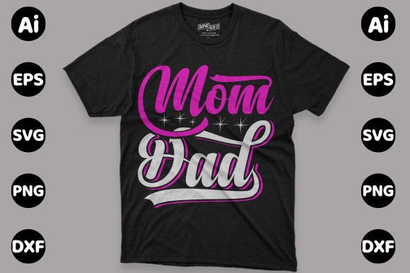 Mom and Dad T-shirt Design: A Versatile Graphic for Print Templates