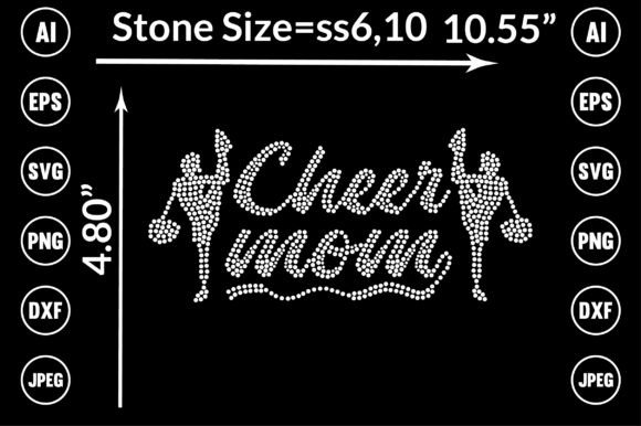 Mom Cheer Rhinestone Design: A Versatile Graphic for T-Shirt and Merchandise Creators