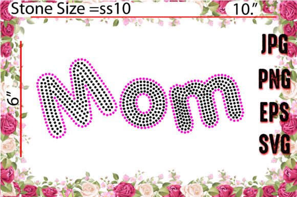 Mom Rhinestone Graphics for Local Business Branding and Print Templates
