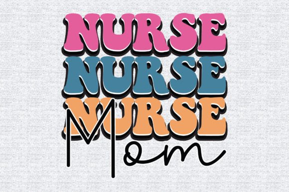 Nurse Mom Retro: A Vintage-Inspired Graphic Design Asset for Content Creators